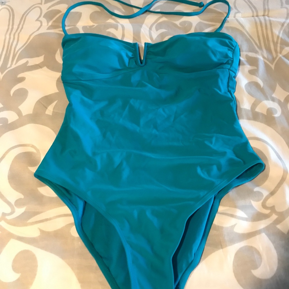 Turquoise one piece swim suit